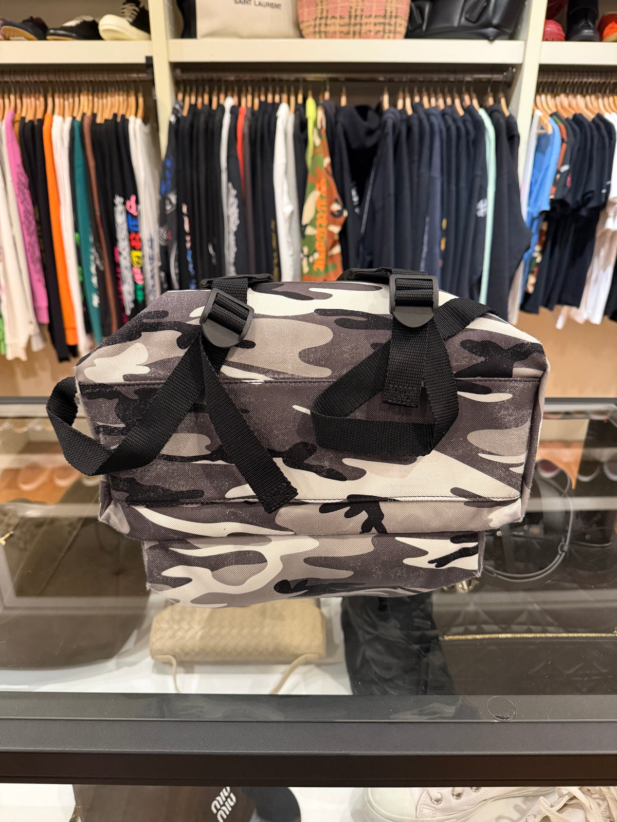 Balenciaga Nylon Snow Camo Explorer Backpack