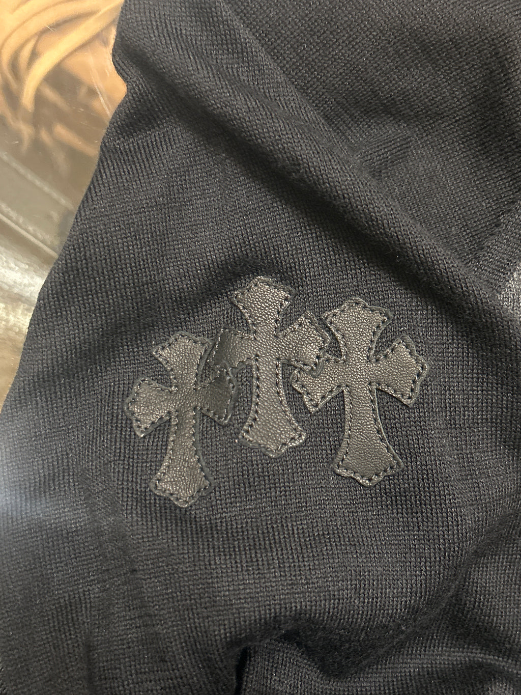 Chrome Hearts Cross Patch Silk Raglan LS Tee