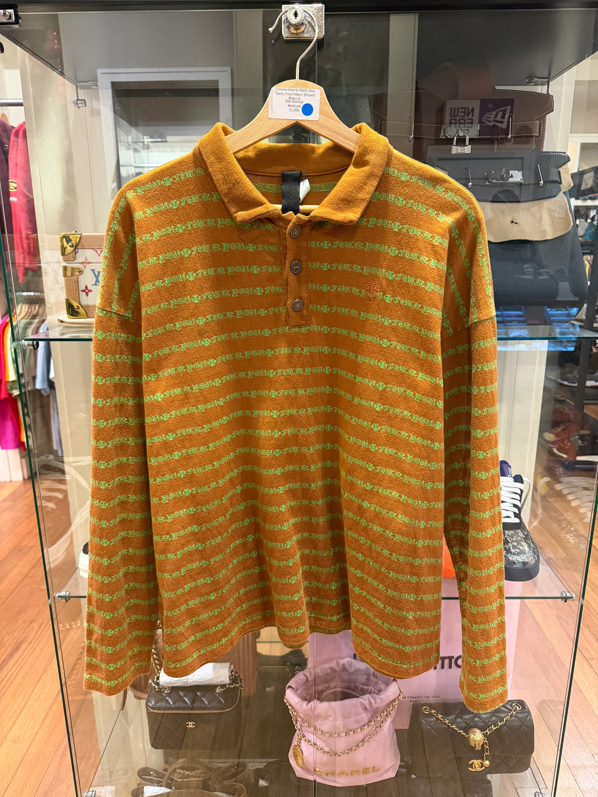 Chrome Hearts Matty Boy ‘Teen From Mars’ Striped Polo LS