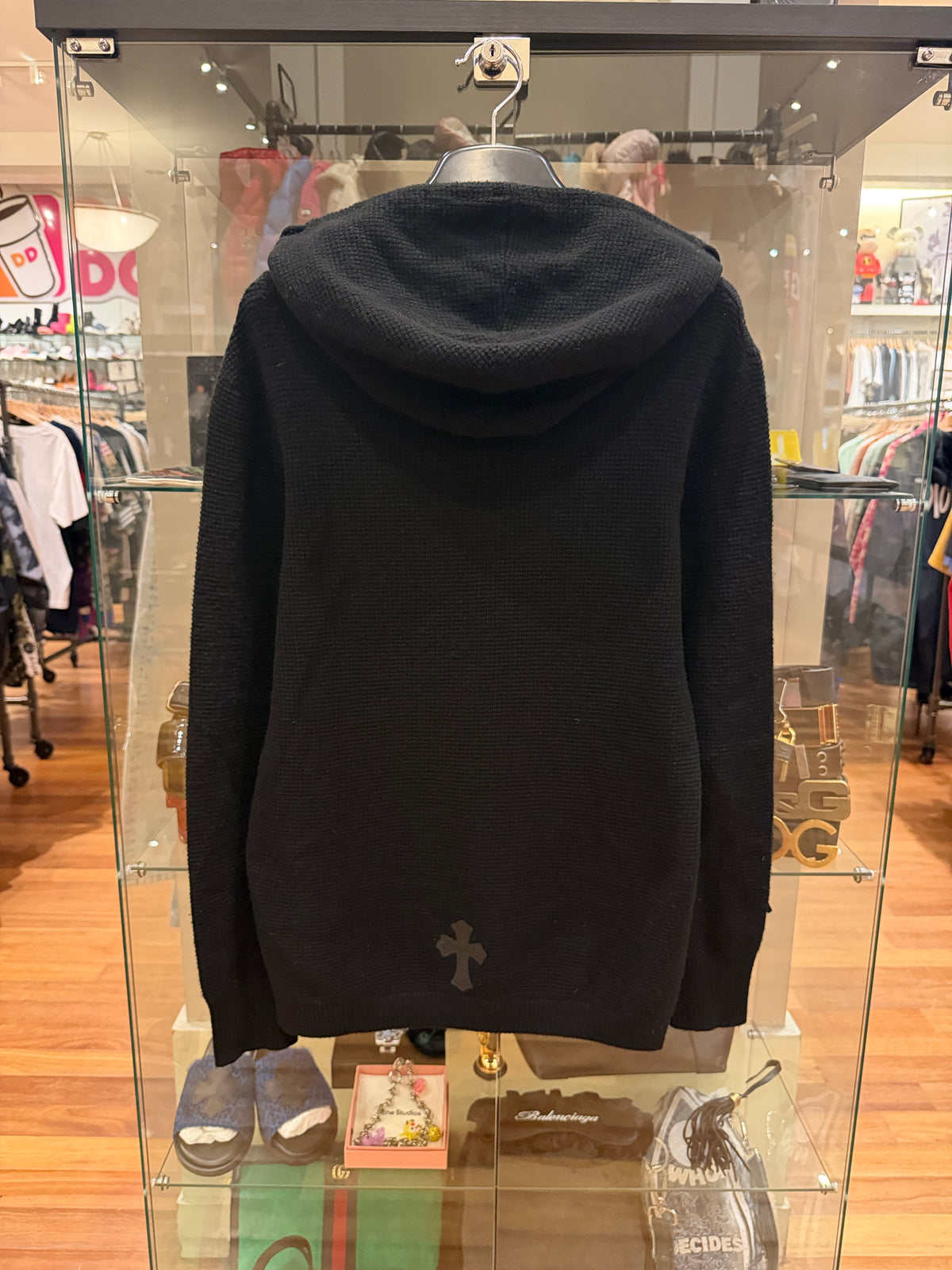 Chrome Hearts Cashmere Triple Cross Patch Waffle Hoodie