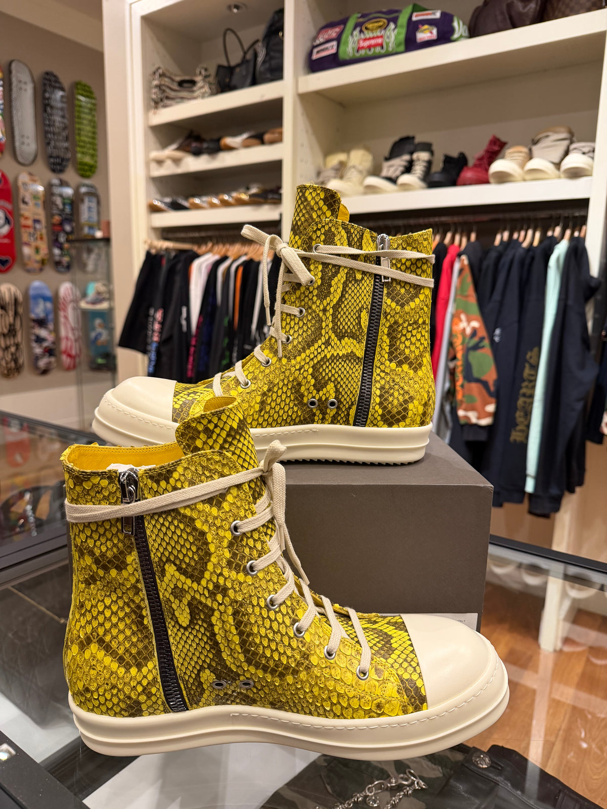 Rick Owens Python Ramone High - Lemon Milk Yellow