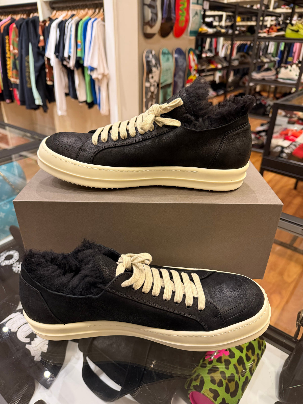 Rick Owens Vintage Low - Sherling Lined Black