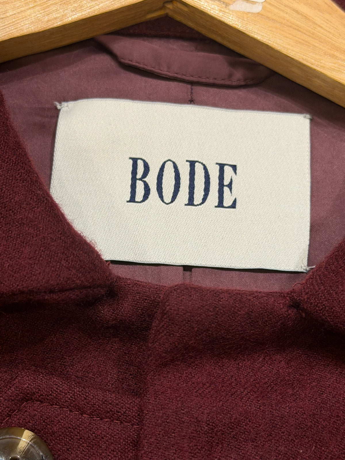 Bode French Marigold
Emroidered Merino Wool
Jacket - Burgundy