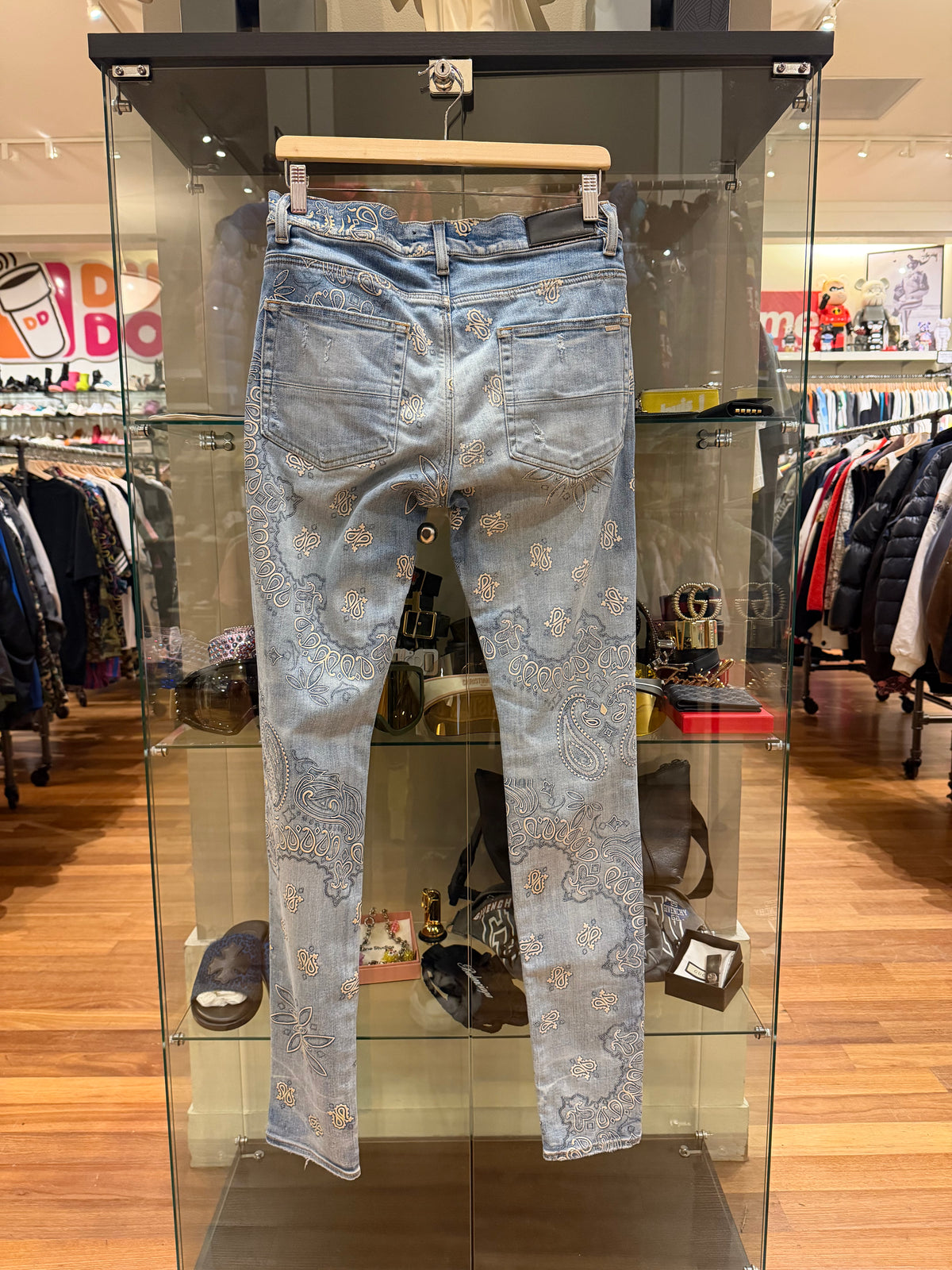 Amiri Flocked Paisley Bandana Jeans