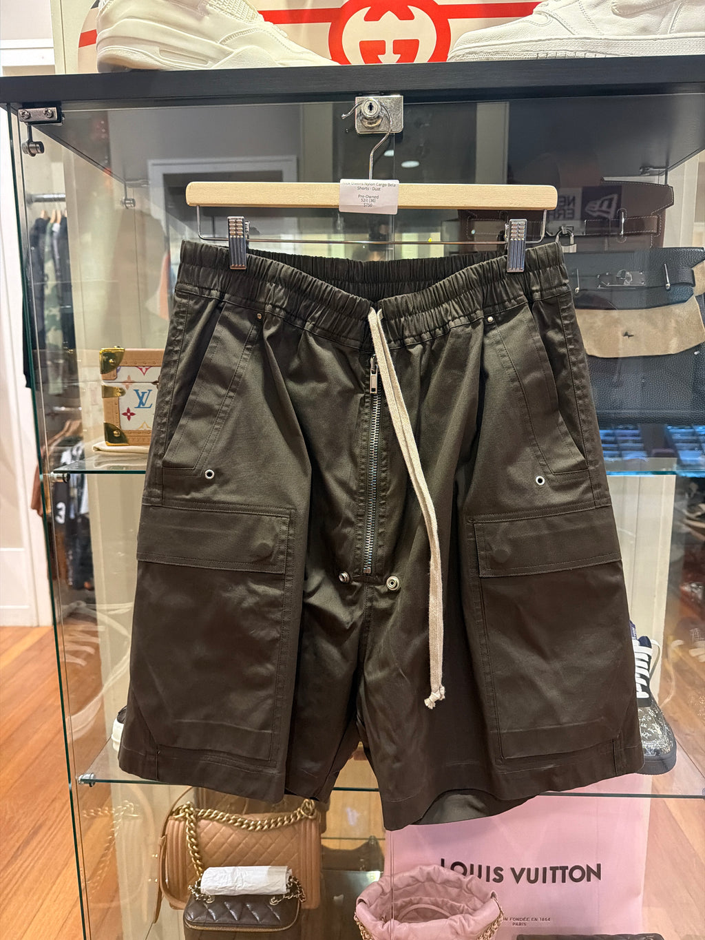 Rick Owens Nylon Cargo Bela Shorts - Dust