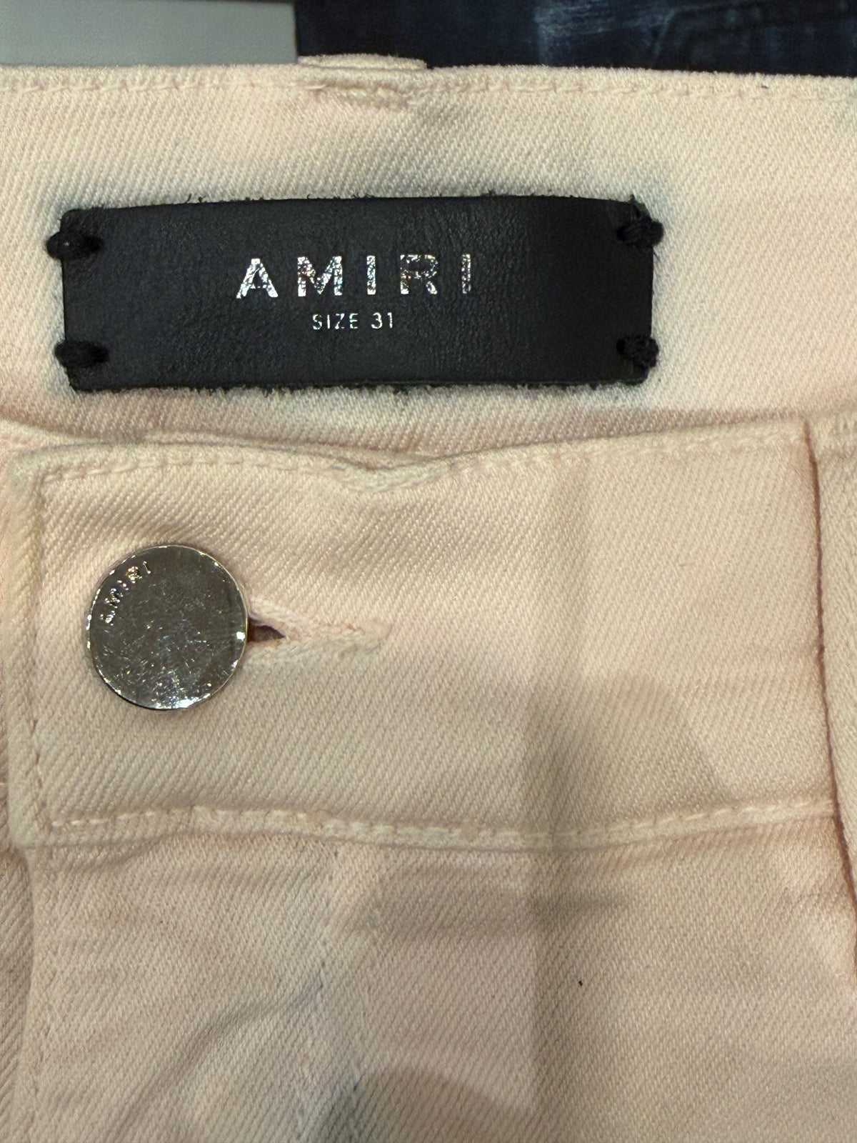 Amiri MX1 Distressed Skinny Jeans - Pink / Pink Patches