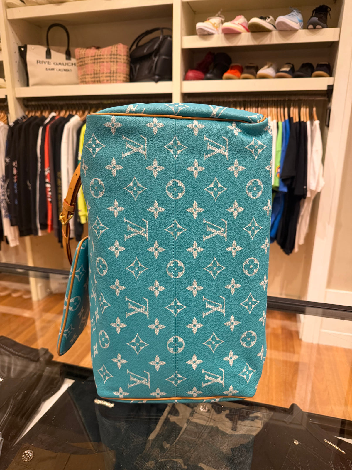 Louis Speedy P9 Bandoulière 40 Turquoise Duffle Bag