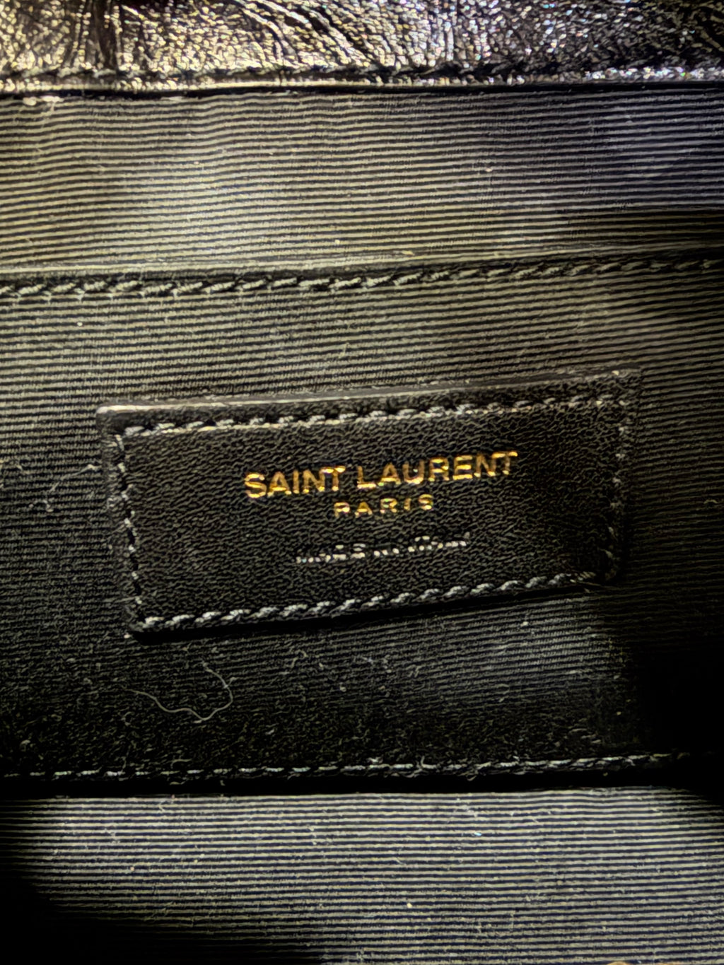 Saint Laurent Crinkled Leather Niki Mini - Black
