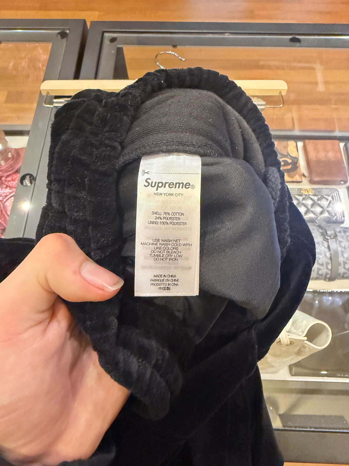 Supreme Patchwork Velour Shorts - Black