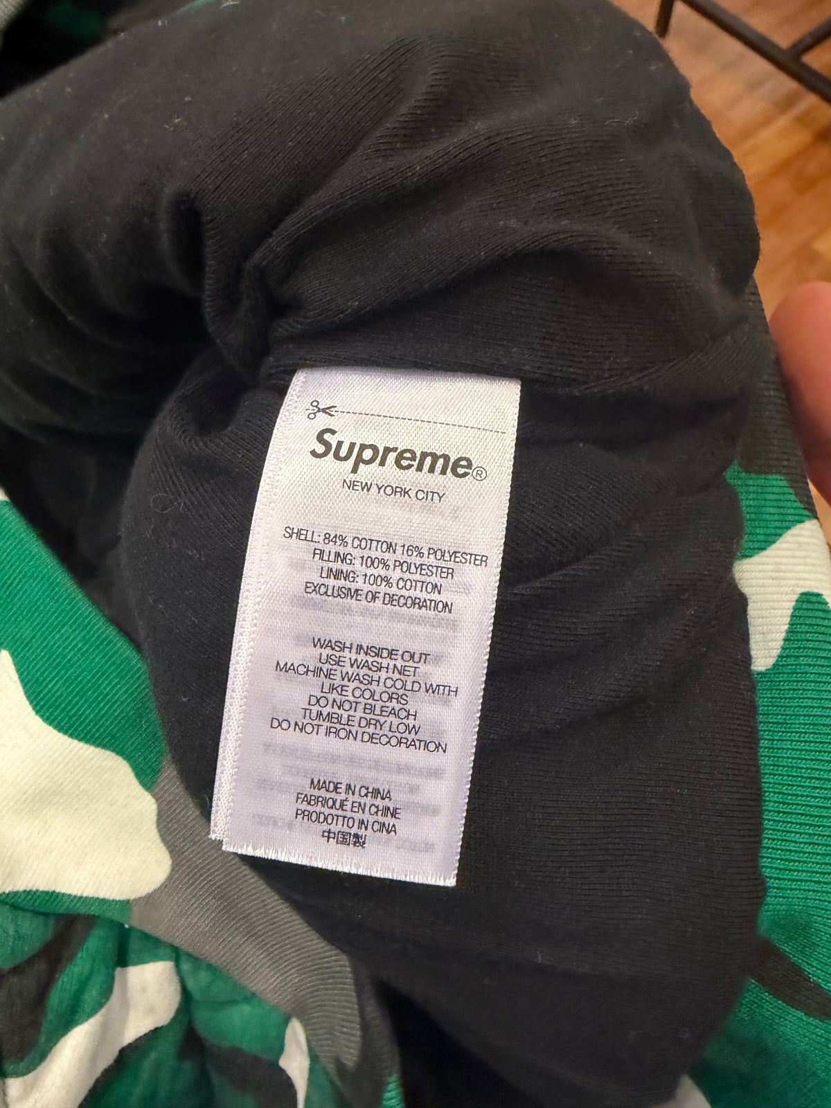 Supreme Quilted Zip Up
Hooded Jacket - Green Camo