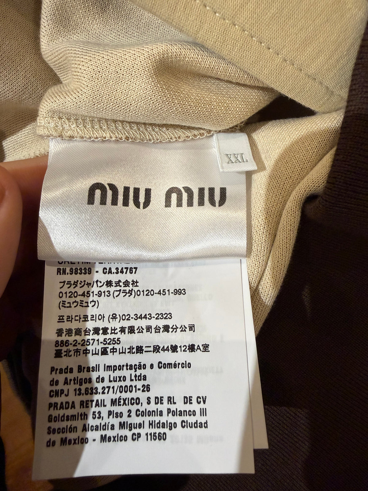Miu Miu Jersey Oxford Full Zip