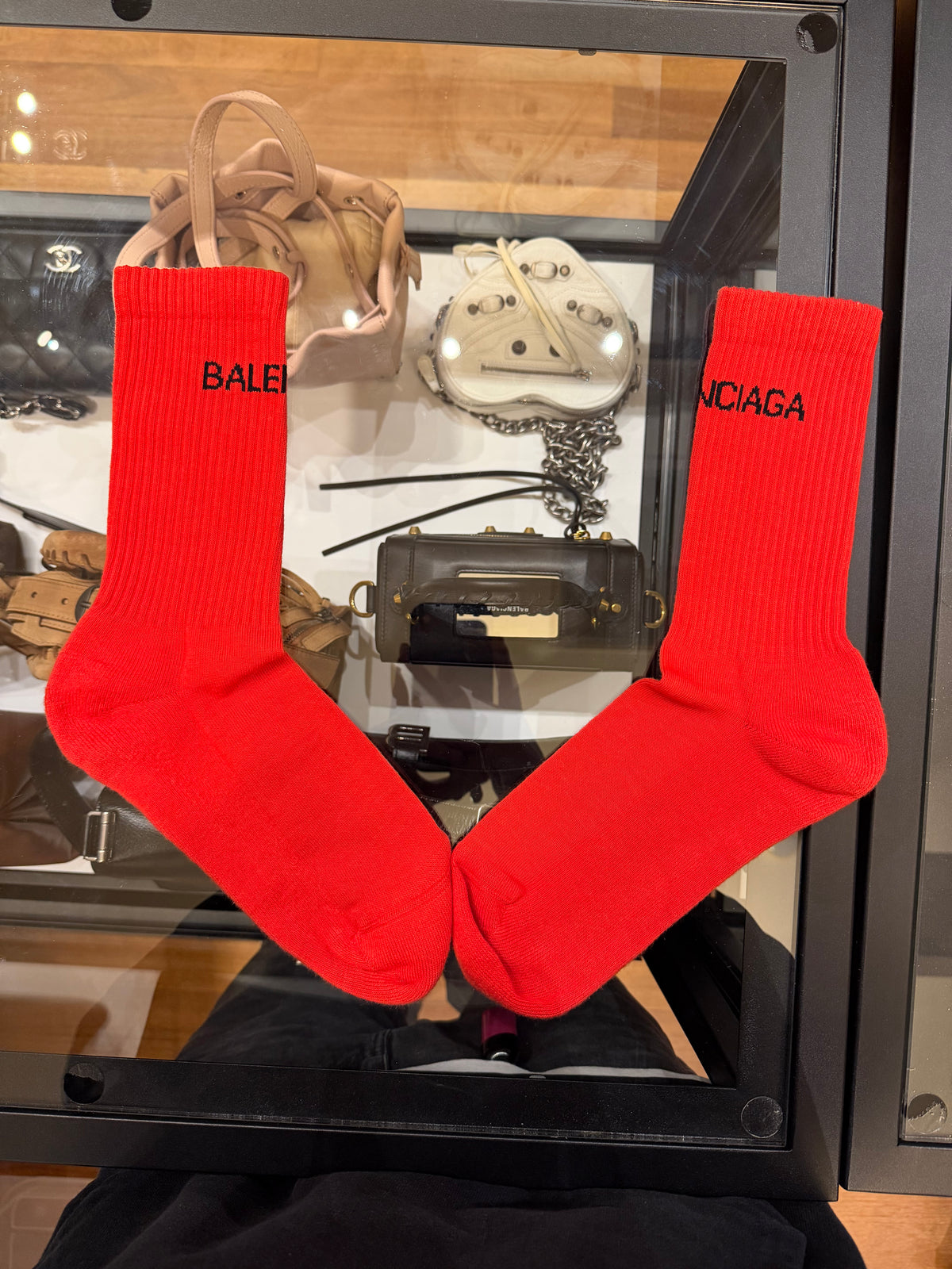 Balenciaga Logo Socks - Red