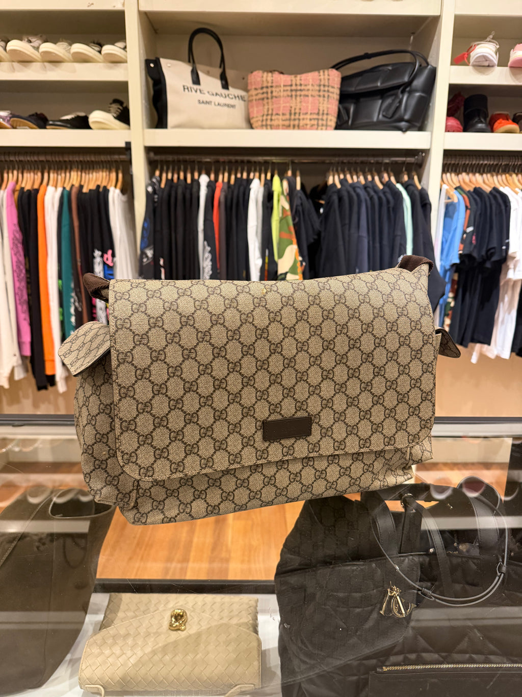 Gucci GG Supreme Canvas Diaper / Large Changing Bag