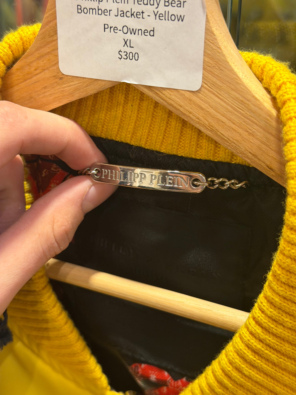 Phillip Plein Teddy Bear Bomber Jacket - Yellow