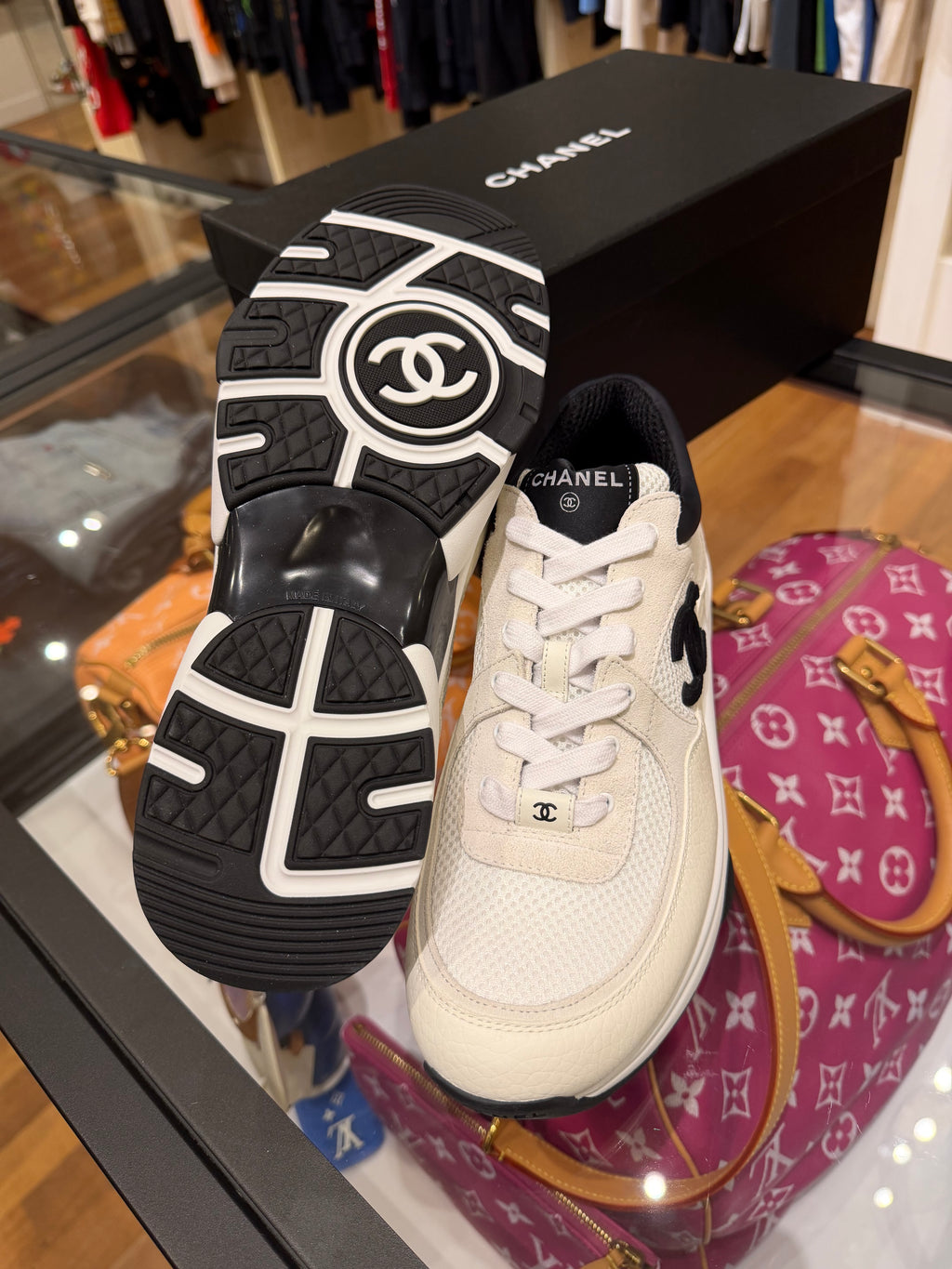 Chanel Trainer Sneakers - White / Black