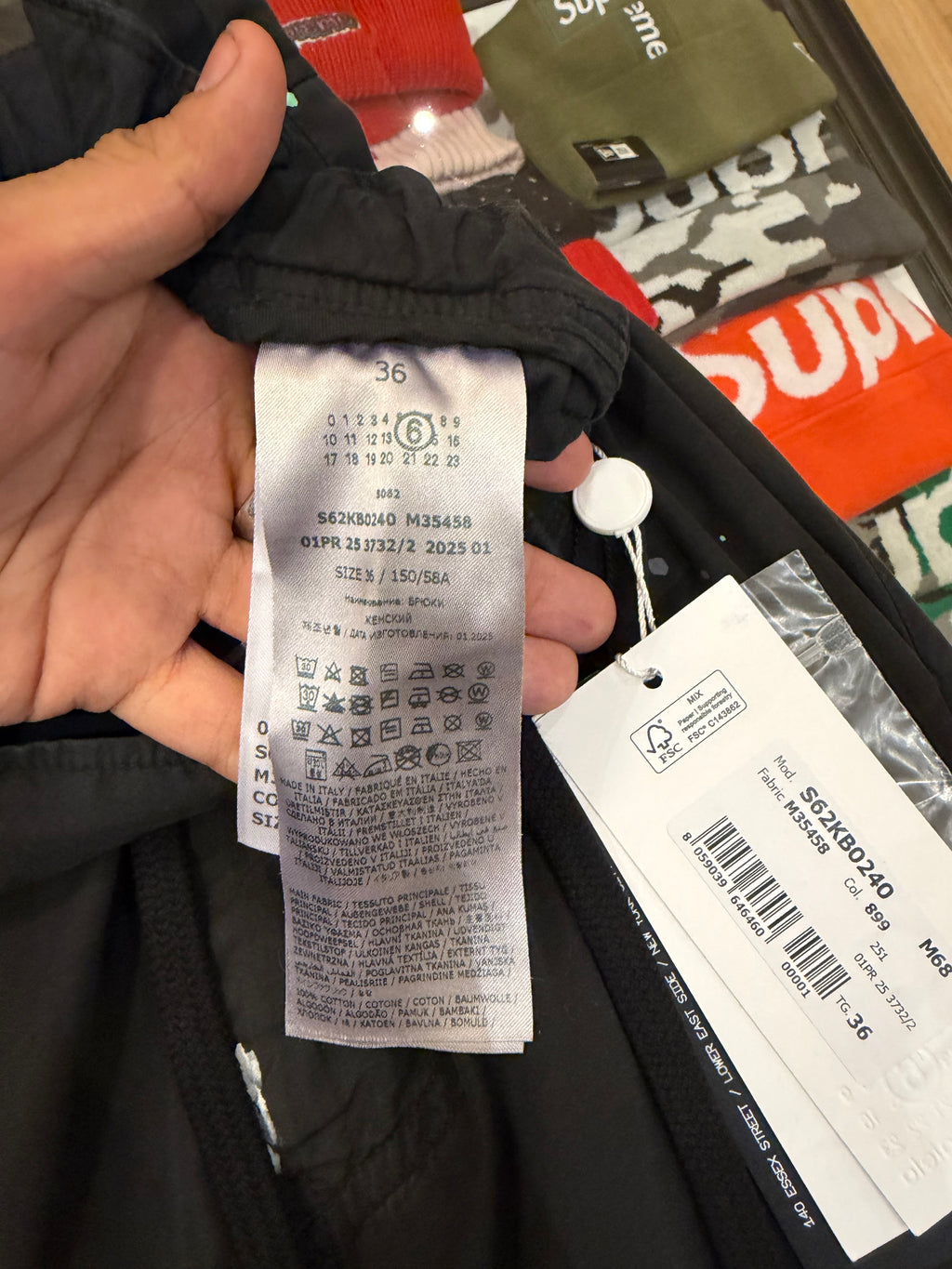 Maison Margiela MM6 Paint Splatter Cargo Pants - Black