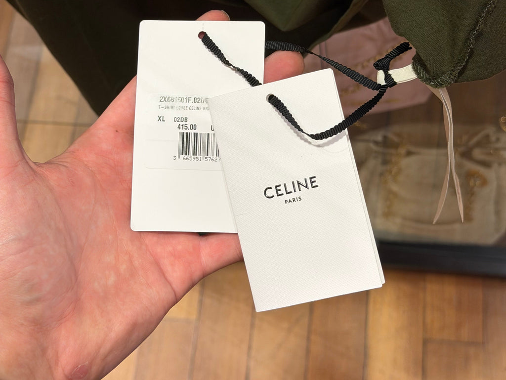 Celine Logo Print Tee - Green