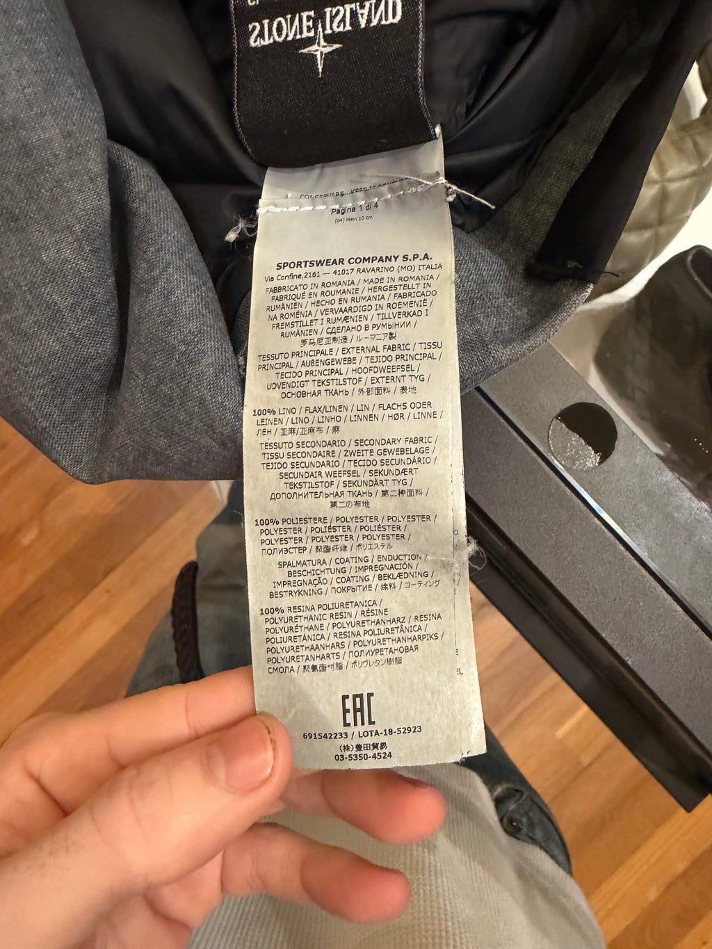 Stone Island Lino Resinato Down Jacket