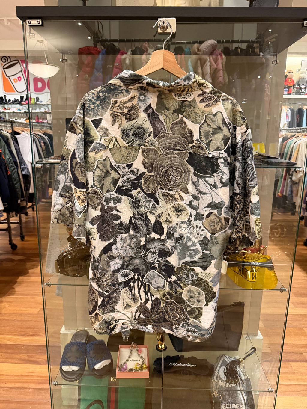 Marni Floral Print Button Up Shirt - Grey