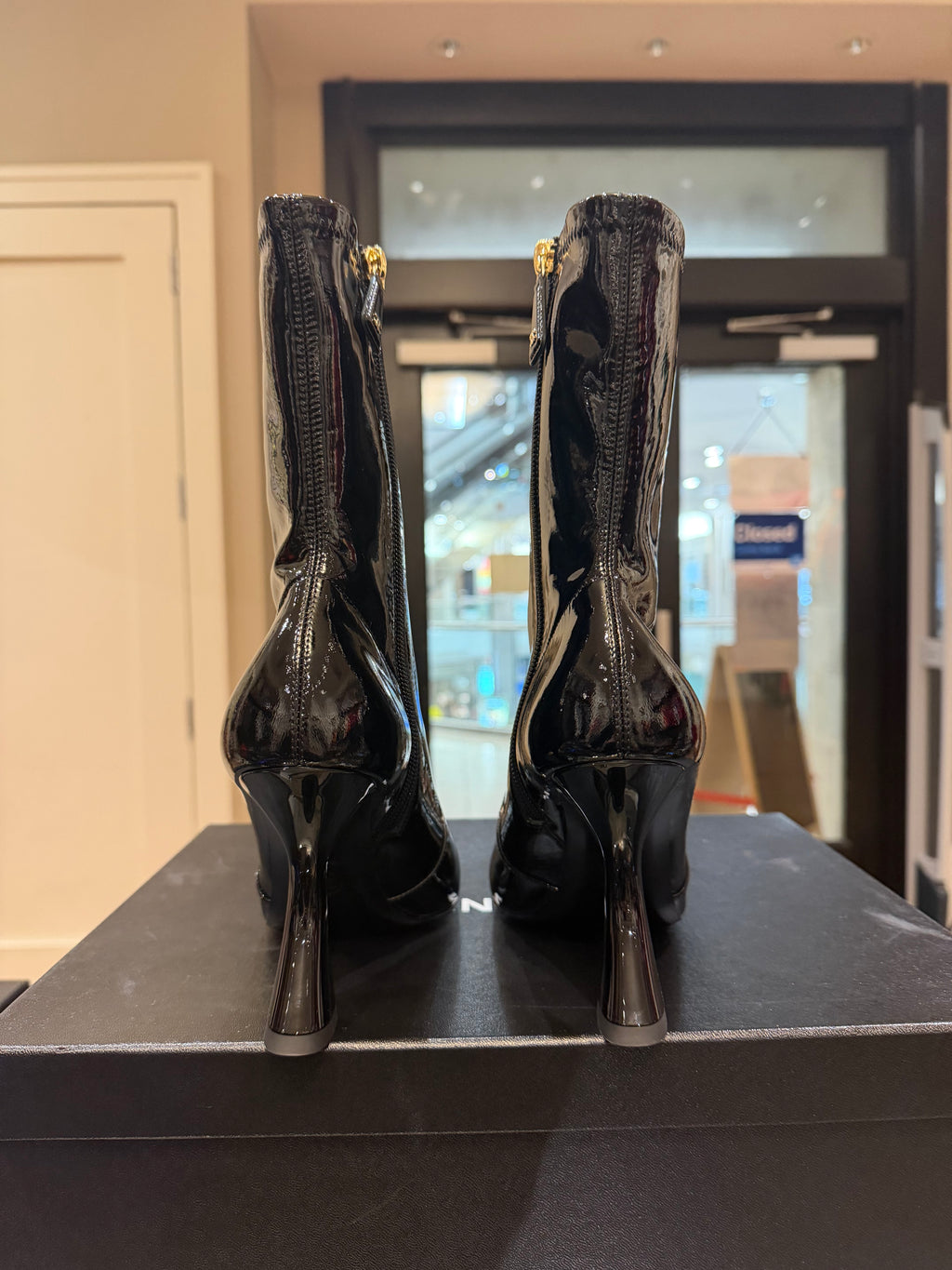 Chanel Patent Leather Ankle Boots - Black