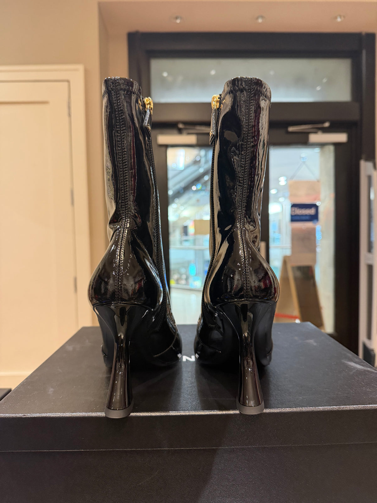 Chanel Patent Leather Ankle Boots - Black