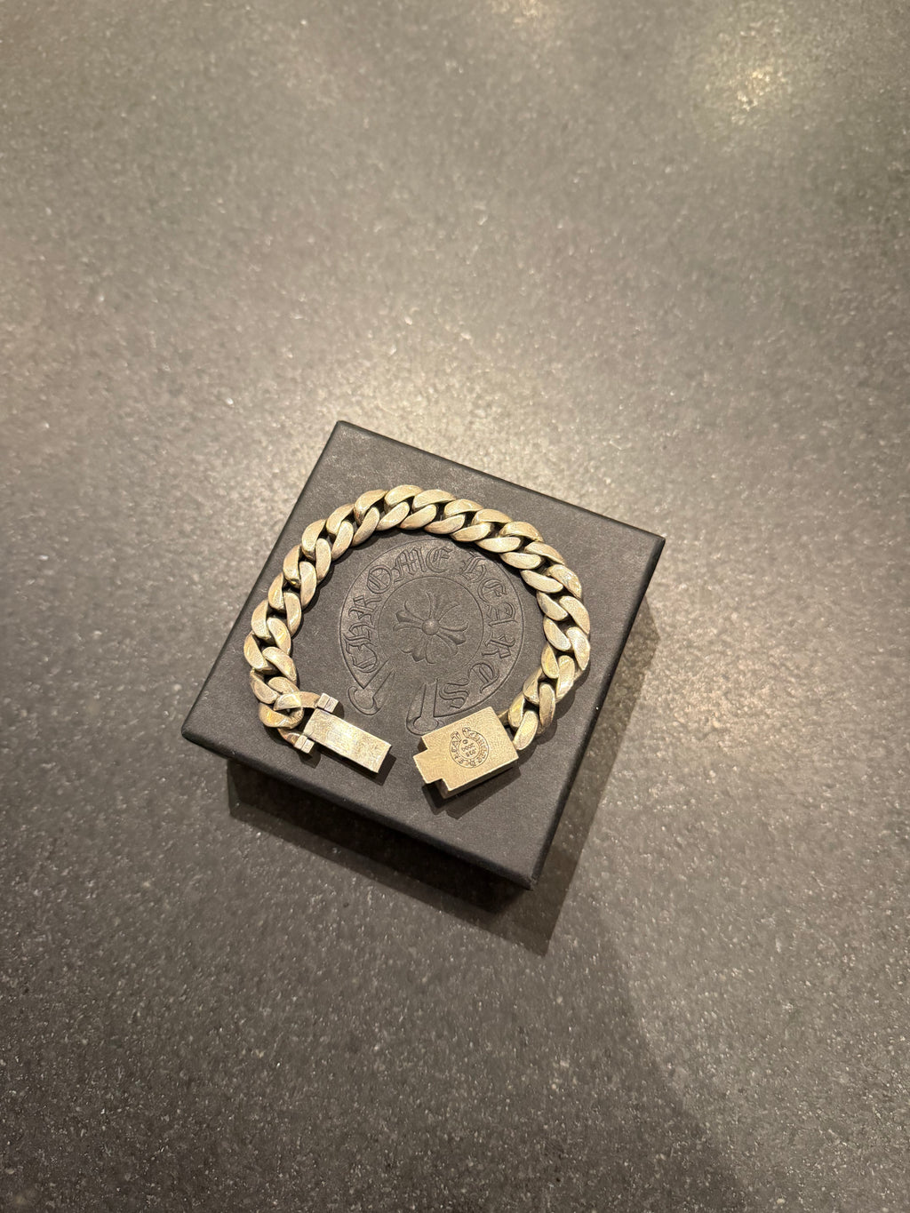 Chrome Hearts Matty Boy ‘Chomper’ Mini Cuban ID Box Bracelet - Silver