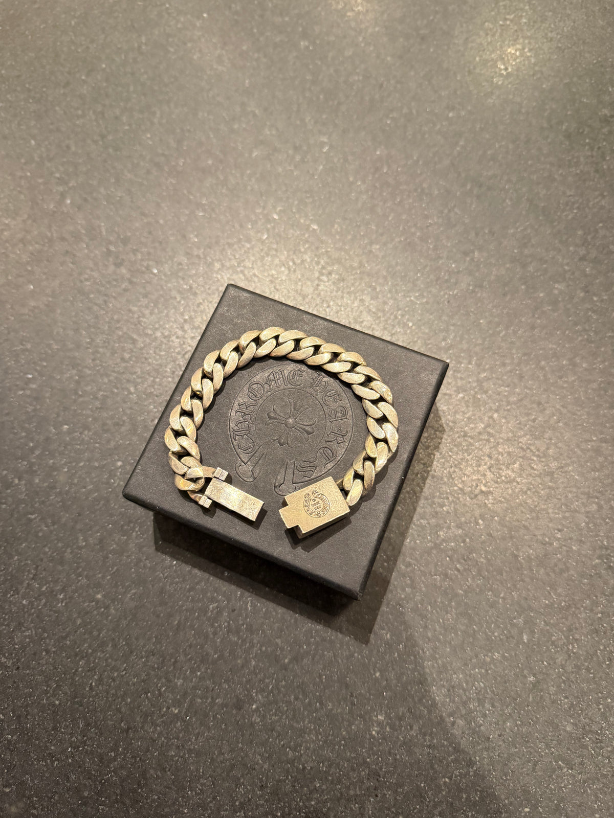 Chrome Hearts Matty Boy ‘Chomper’ Mini Cuban ID Box Bracelet - Silver