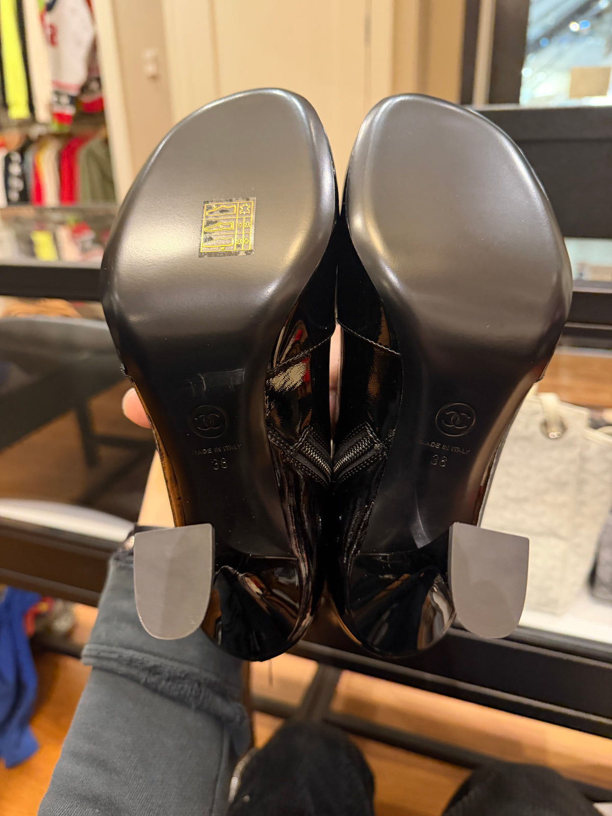 Chanel Patent Leather Ankle Boots - Black