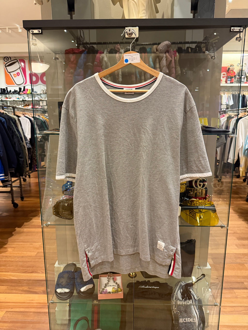 Thom Browne Trimmed Tee - Grey