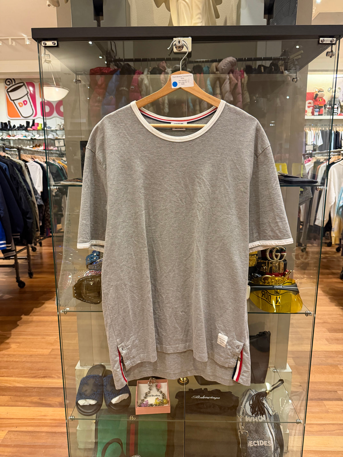 Thom Browne Trimmed Tee - Grey