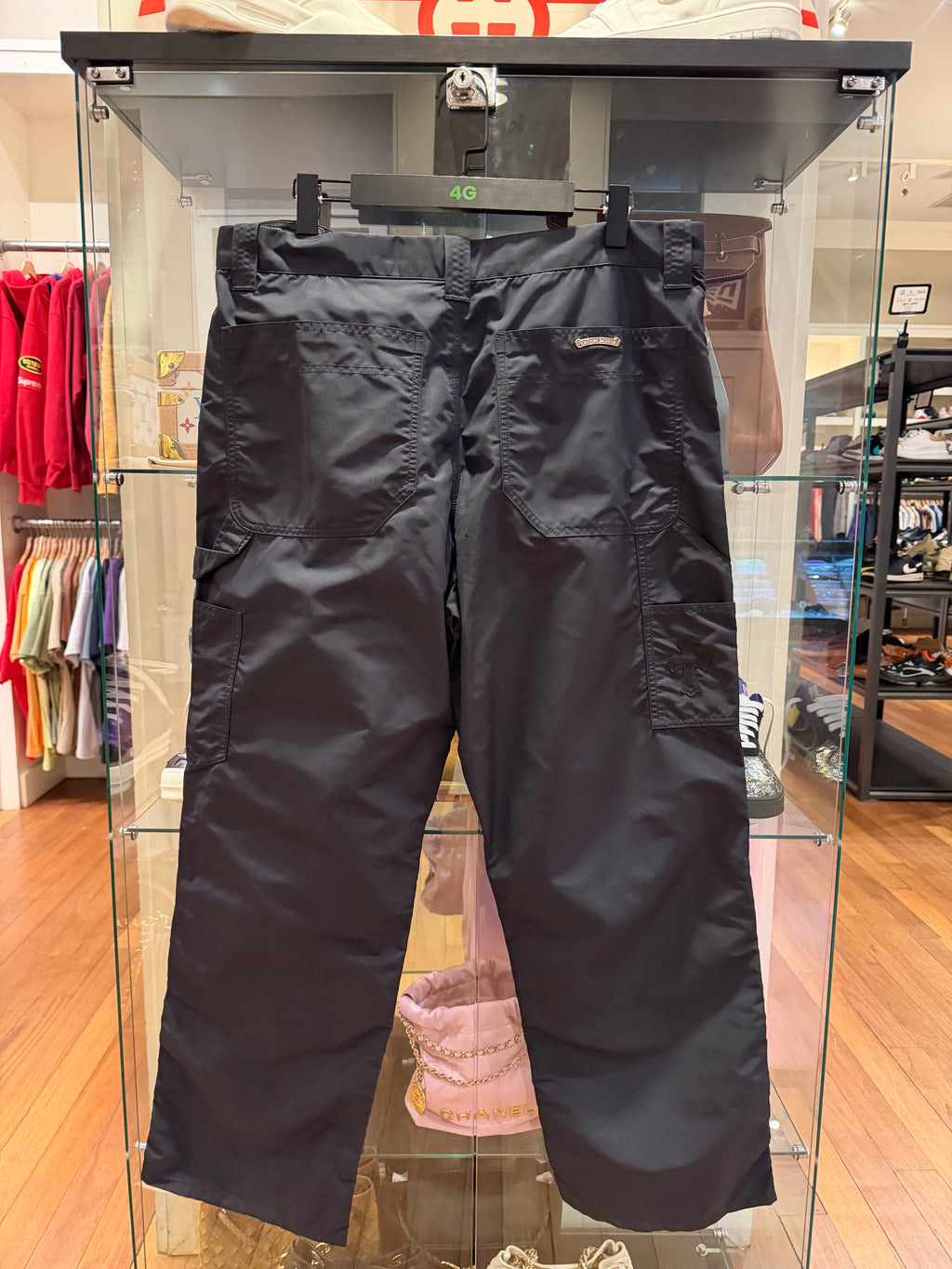 Chrome Hearts Leather & Nylon Double Knee Carpenter Pants - Black