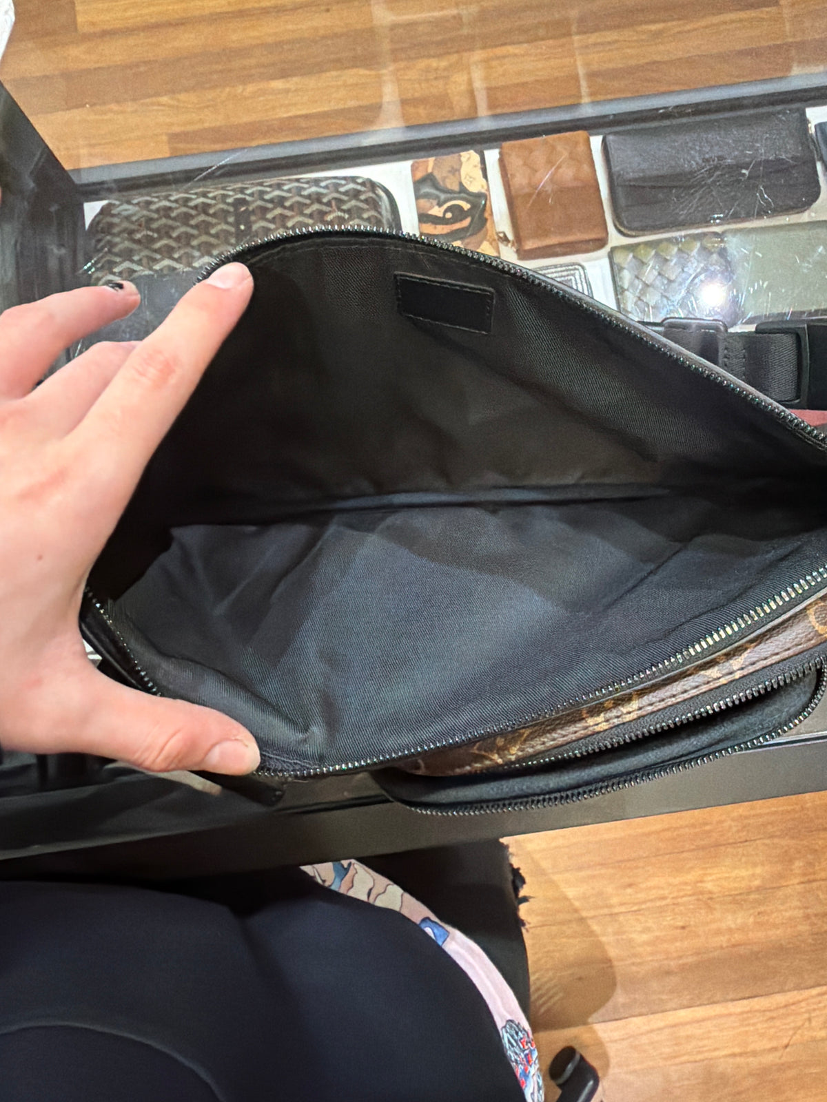 Louis Vuitton Leather Monogram Macassar Christopher Belt Bag
