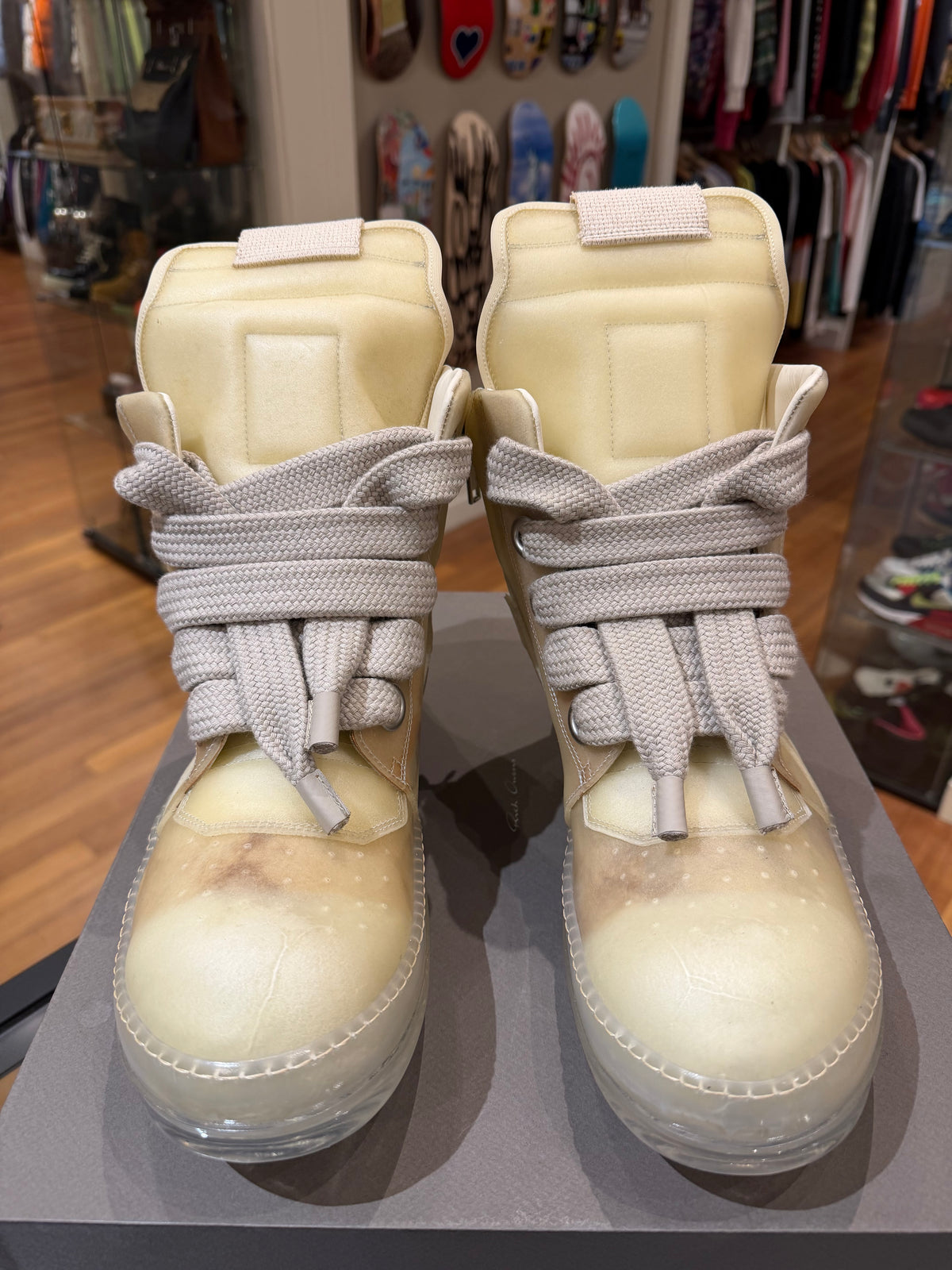 Rick Owens Edfu JumboLace Geobasket - Natural / Clear