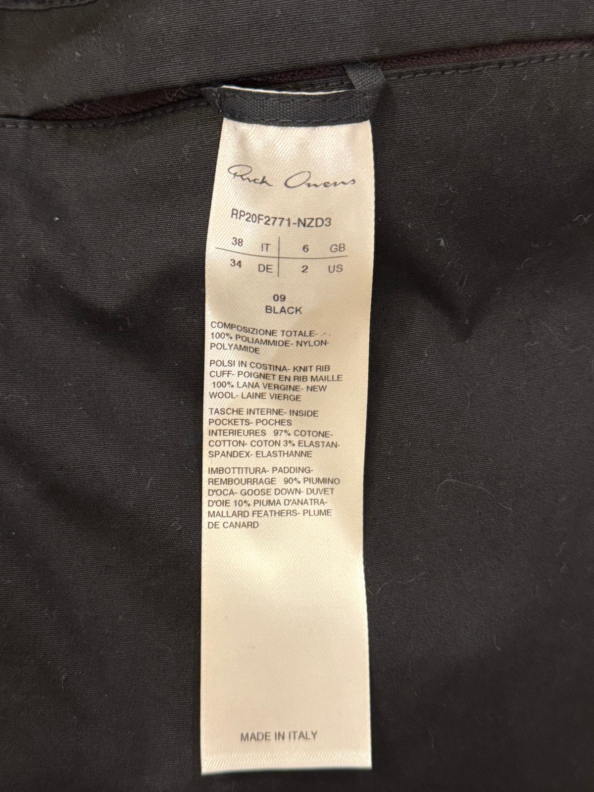 Rick Owens WMNS Performa Mountain Duvet Down Jacket - Black