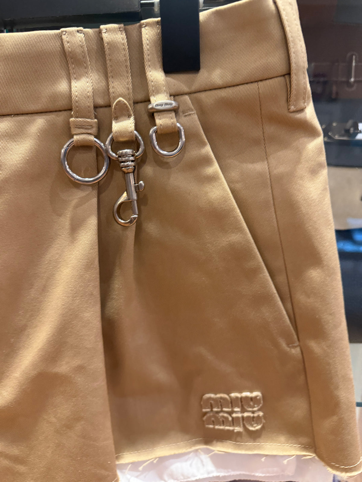 Miu Miu Khaki Embroidered Skirt