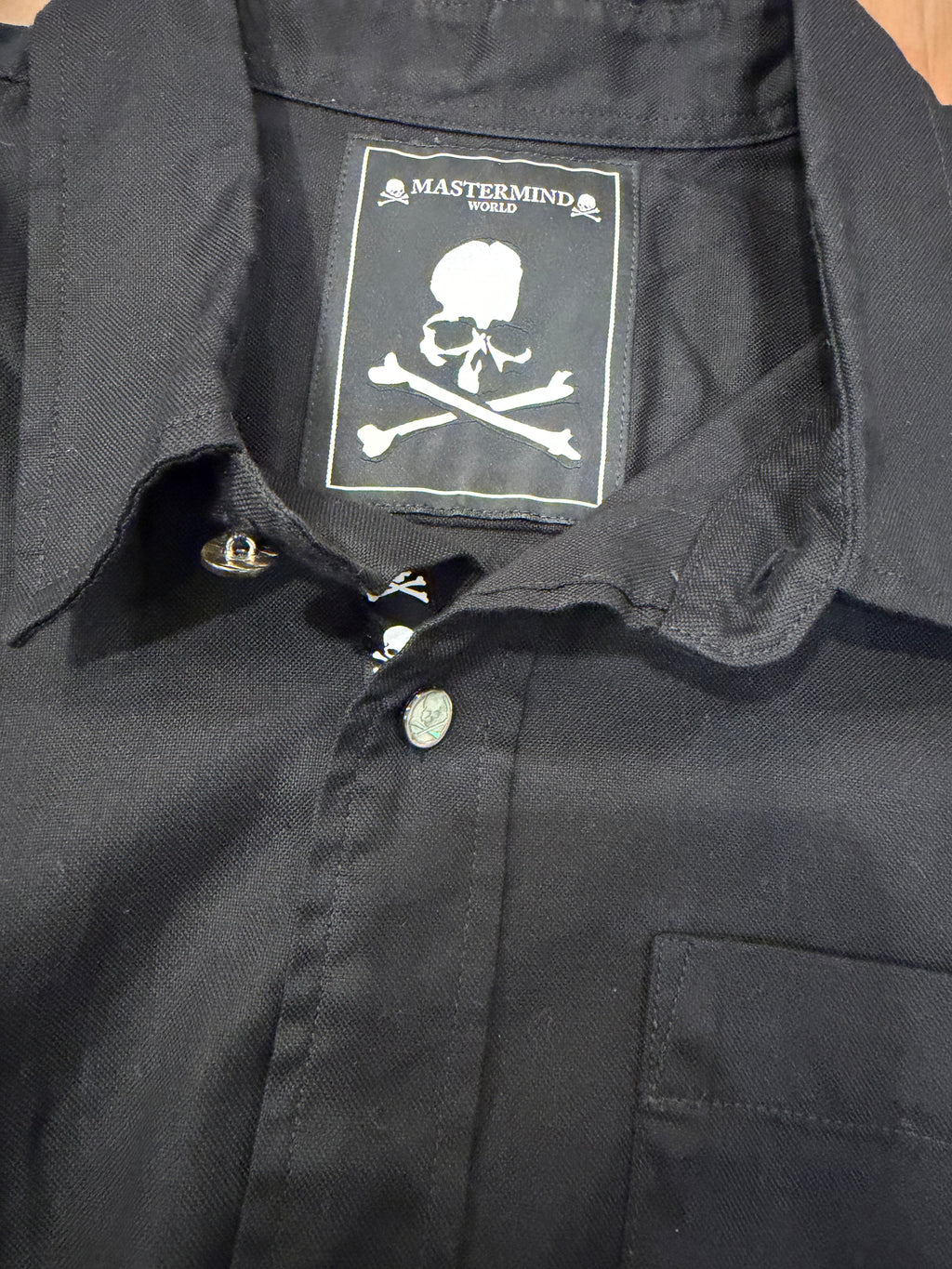 Mastermind Button Up Short
Sleeve - Black
