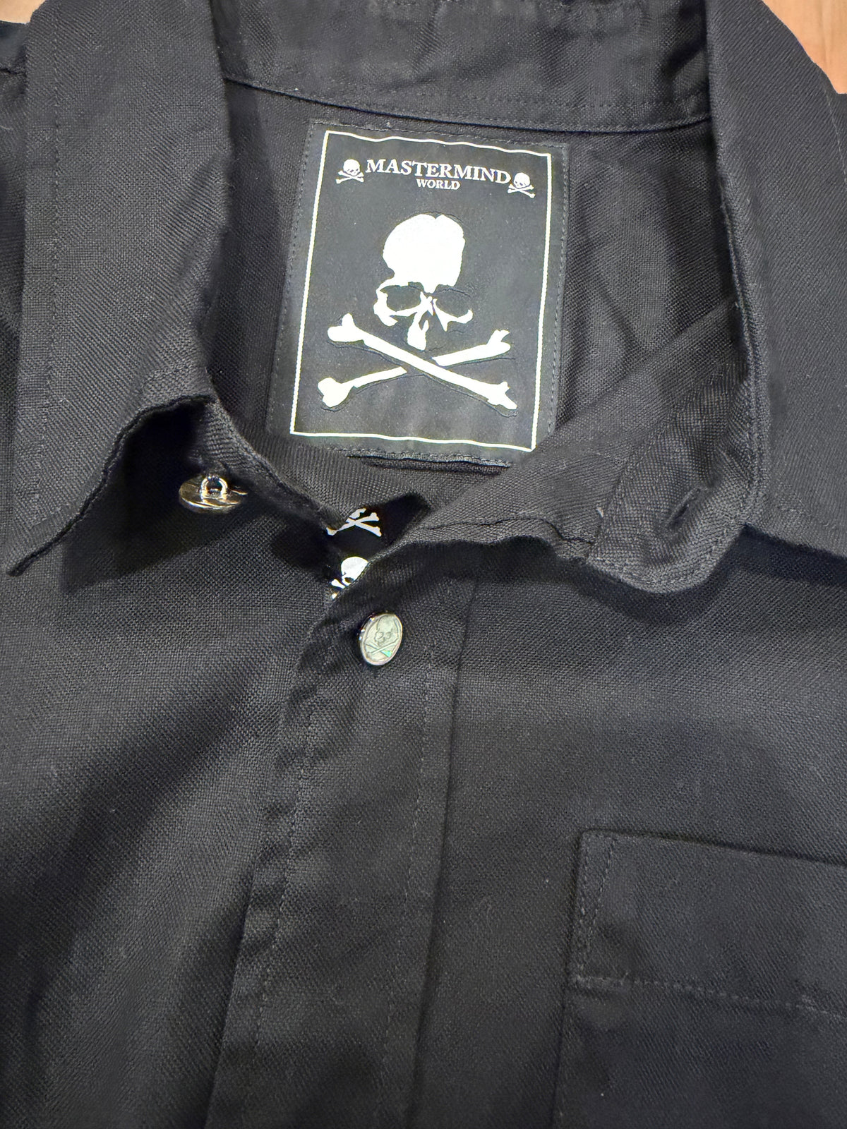 Mastermind Button Up Short
Sleeve - Black