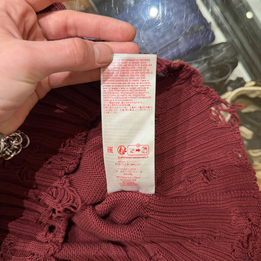 Marni Engineered Destruction/Distressed Sweater - Burgundy