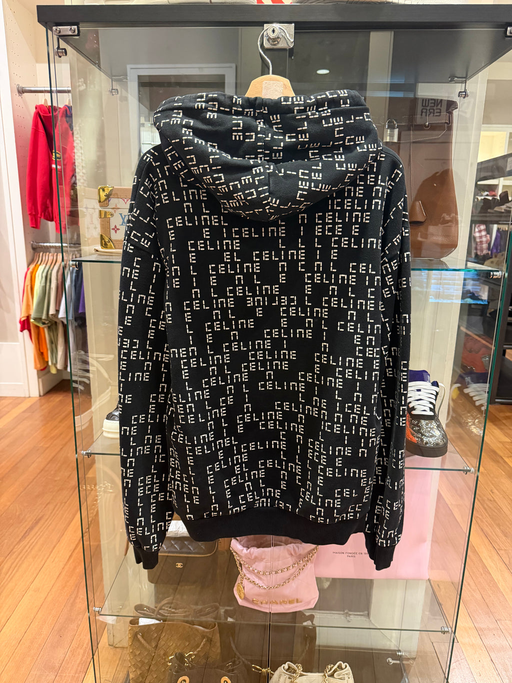 Celine All Over Digital Logo Print Hoodie