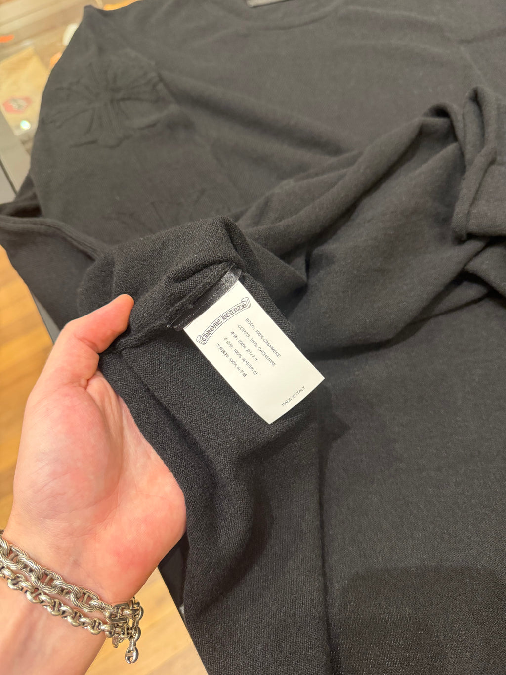 Chrome Hearts Cashmere Tonal Cross Sweater