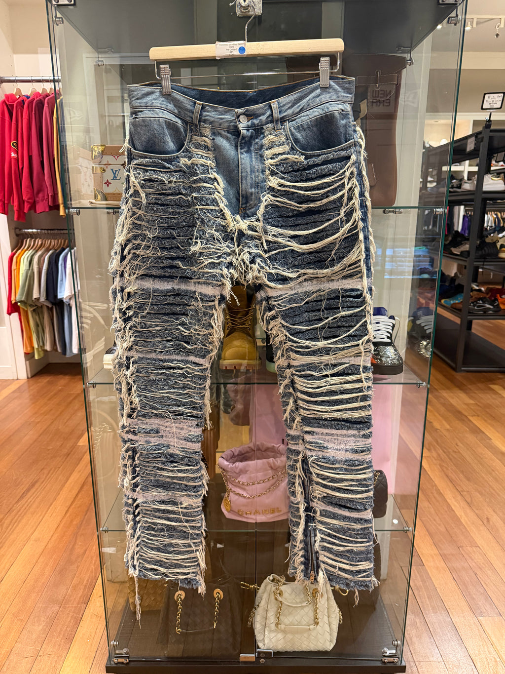 1017 ALYX9SM x Blackmeans Distressed Shredded Denim Jeans