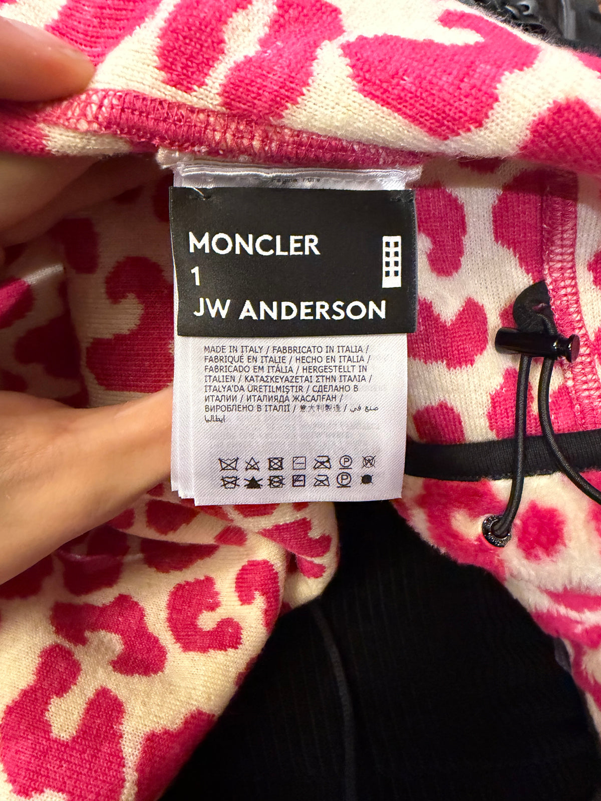 Moncler 1 Genius x JW Anderson Leopard Print Teddy Patch Fleece