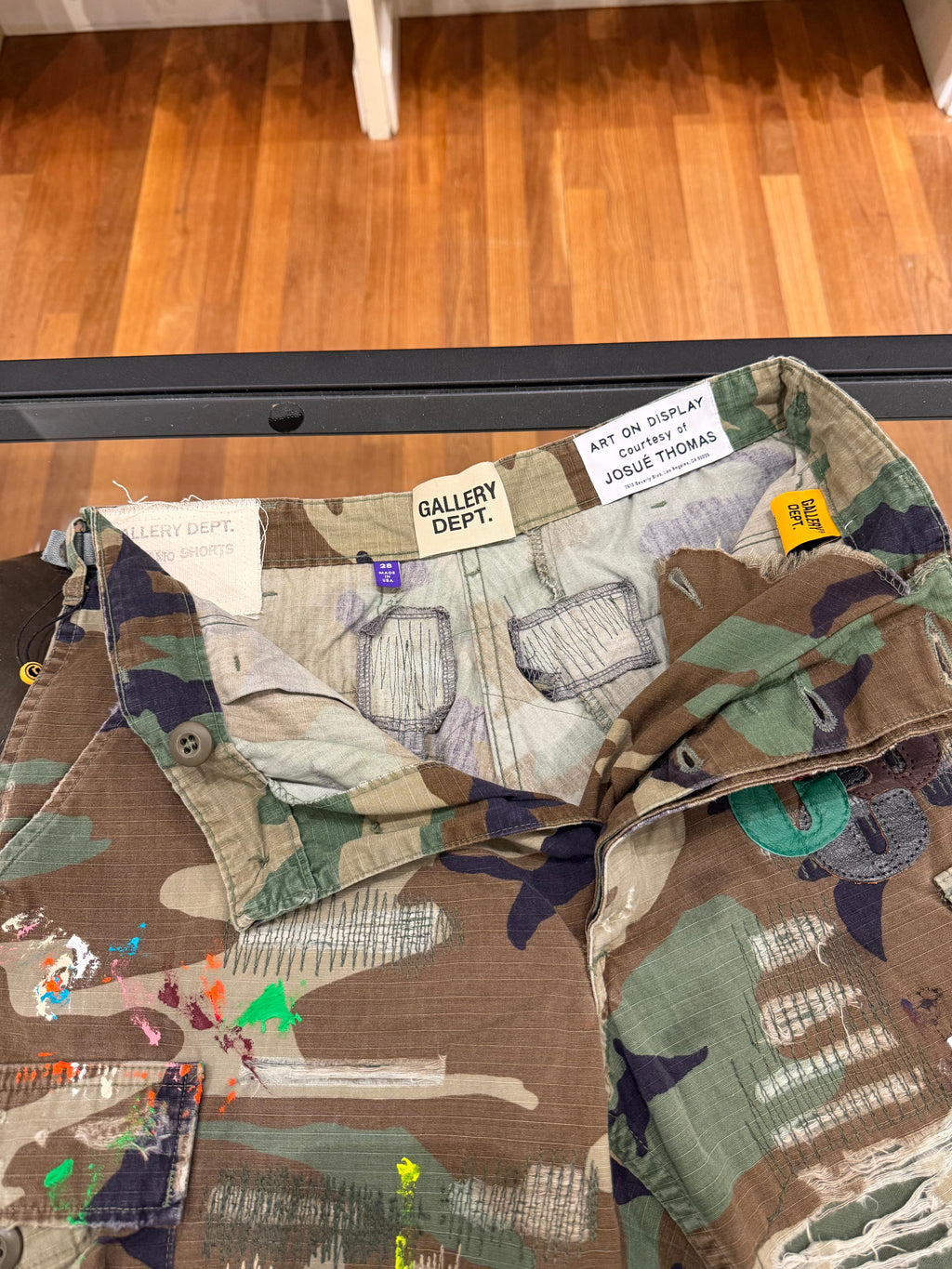 Gallery Dept G Patch Woodland Camo Cargo Shorts