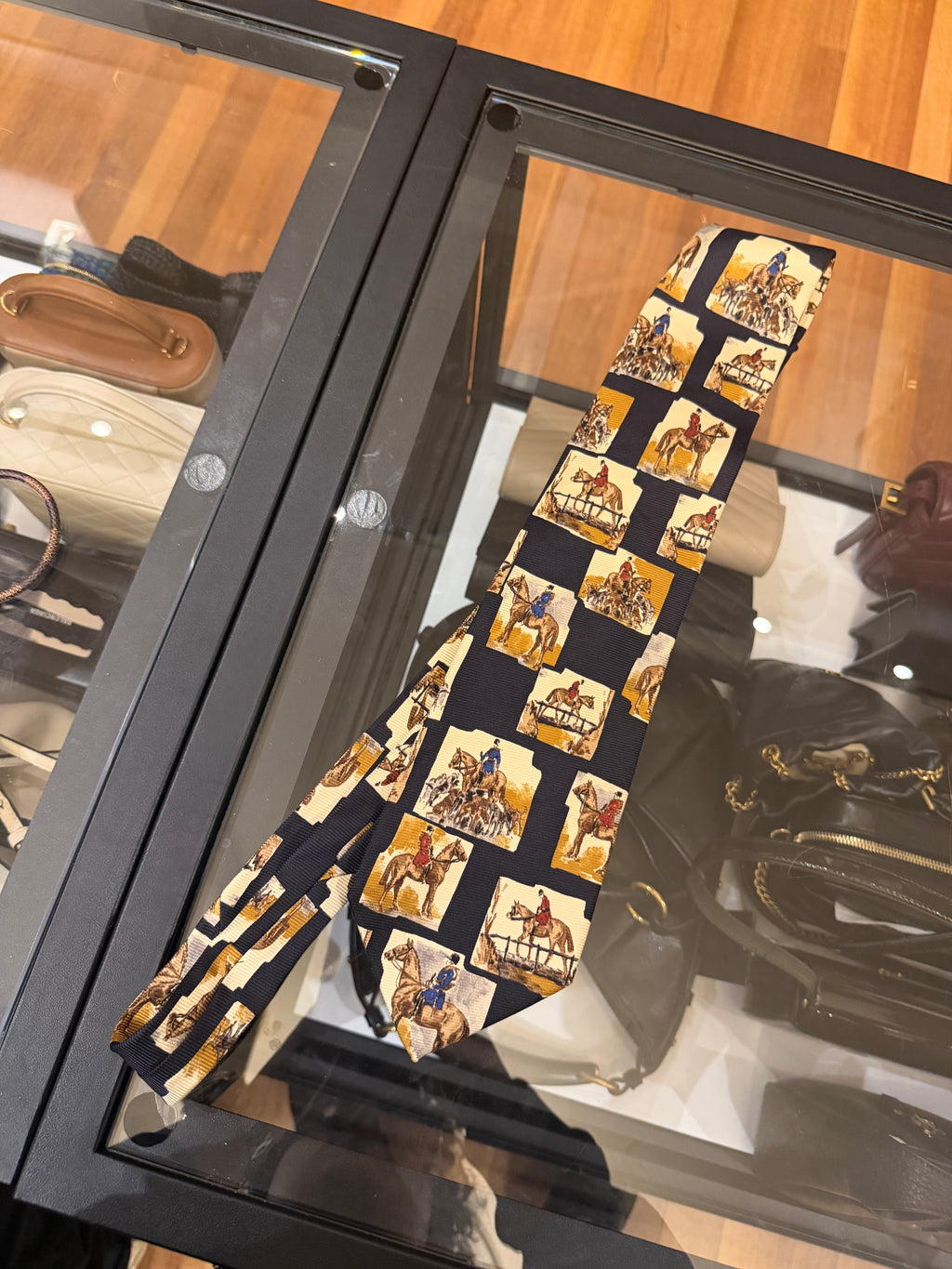 Polo Ralph Lauren Tie - Black With Horse Design