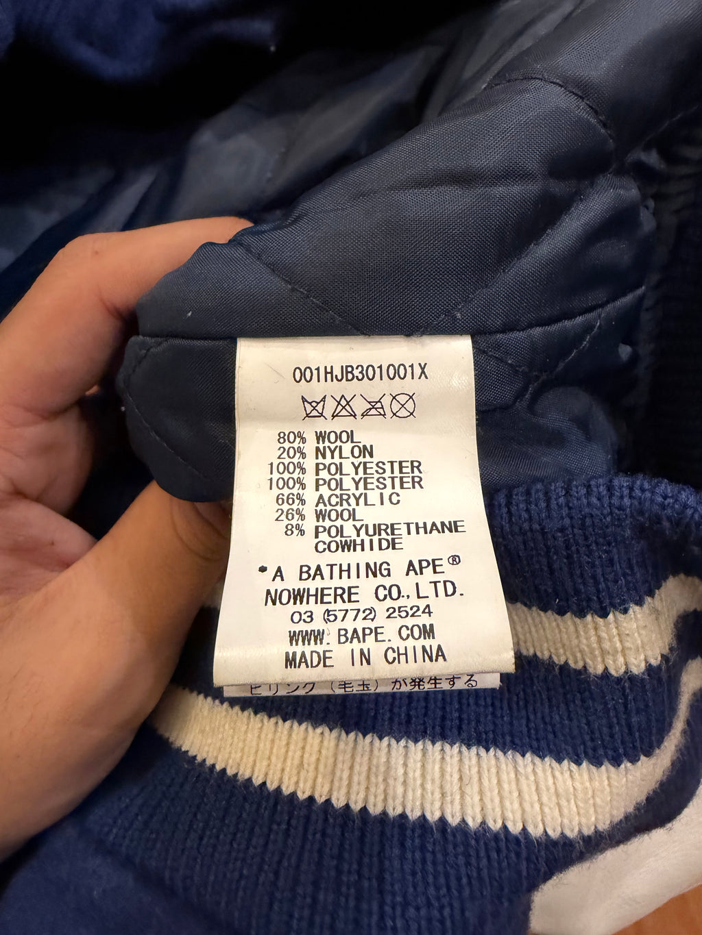 Bape Varsity Shark Jacket -
Navy