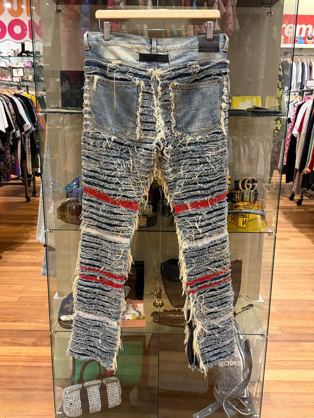 1017 Alyx 9sm BlackMeans Frayed Denim Jeans