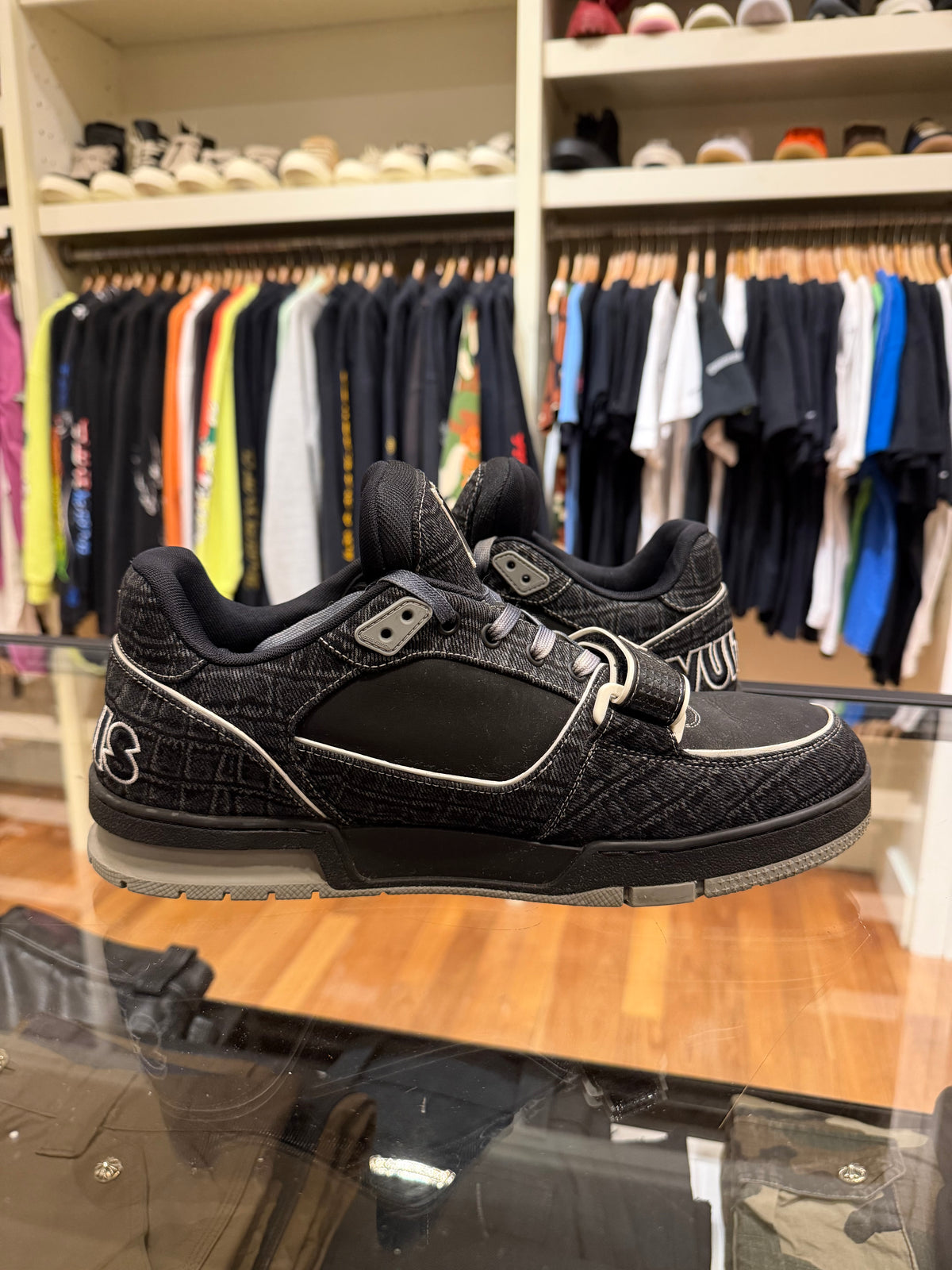 Louis Vuitton LV Trainer Croc Embossed Denim