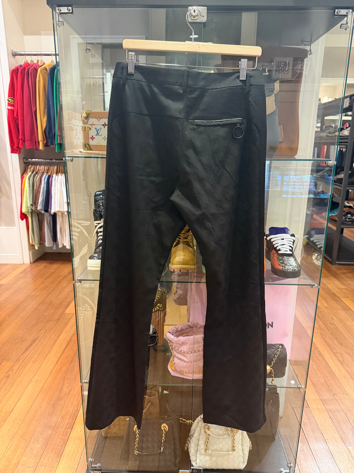 Off-White Flared AOP Print Trousers - Black