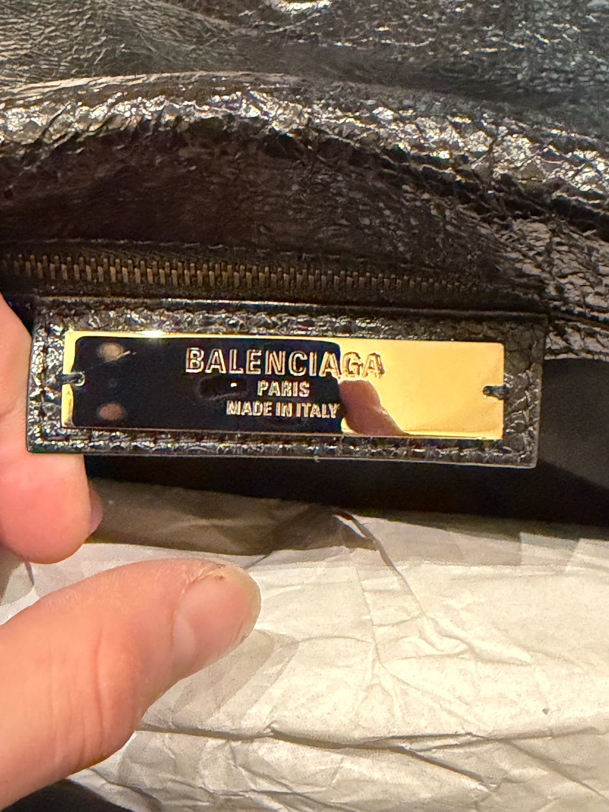 Balenciaga Small Le City Flap Mess Arena - Black