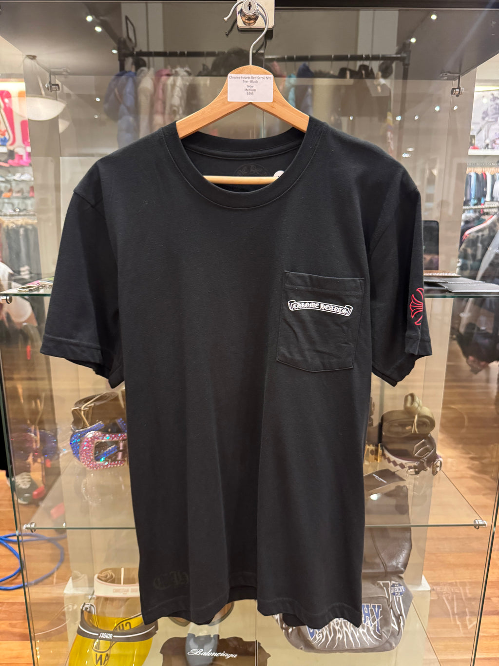 Chrome Hearts Red Scroll NYC Tee - Black